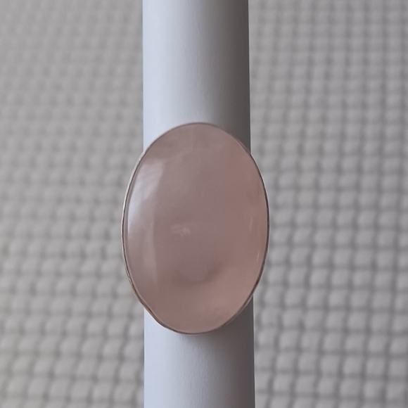 Real ROSE QUARTZ  SILVER RING - Picture 7 of 9